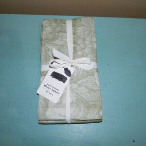 Williams Sonoma Frutta Jacquard Dinner Napkins Set of 4 Green